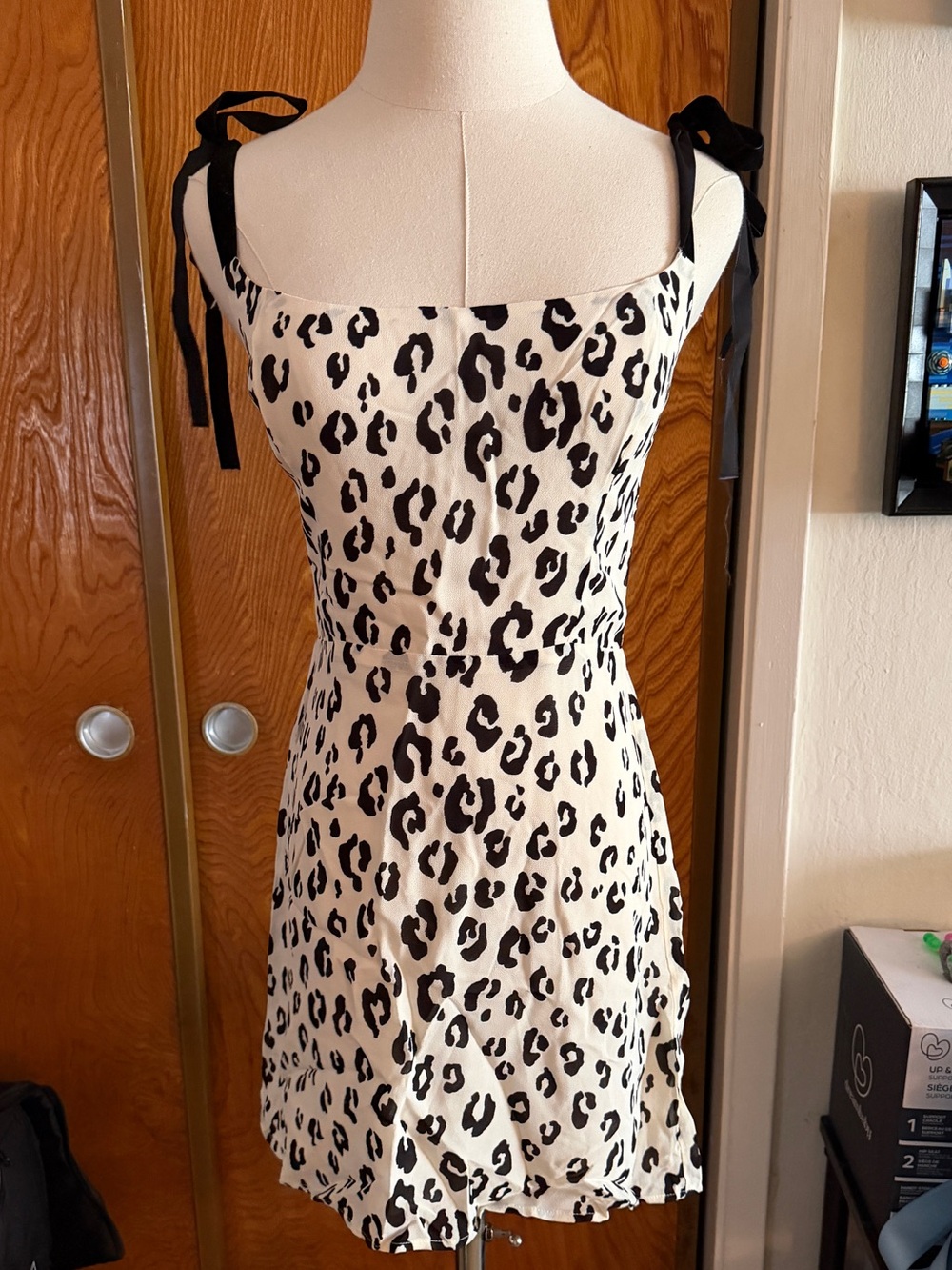 Reformation Annabell Dress in Snow Leopard
